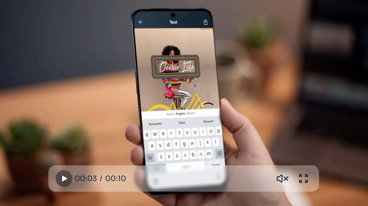 an ai video showing a man holding a phone and entering text